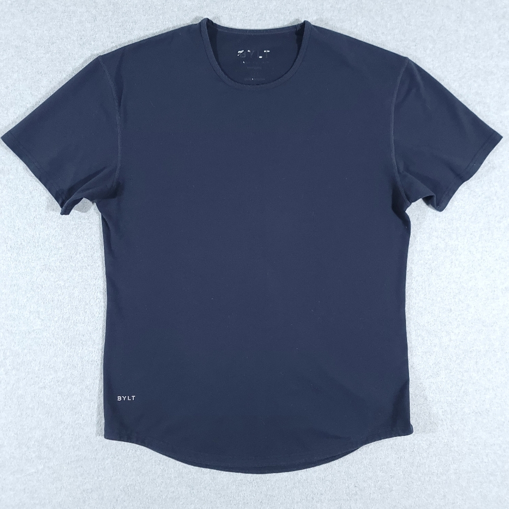 BYLT Drop Cut S/S Lux Shirt Mens Size Large Blue Short Sleeve Premium Basics